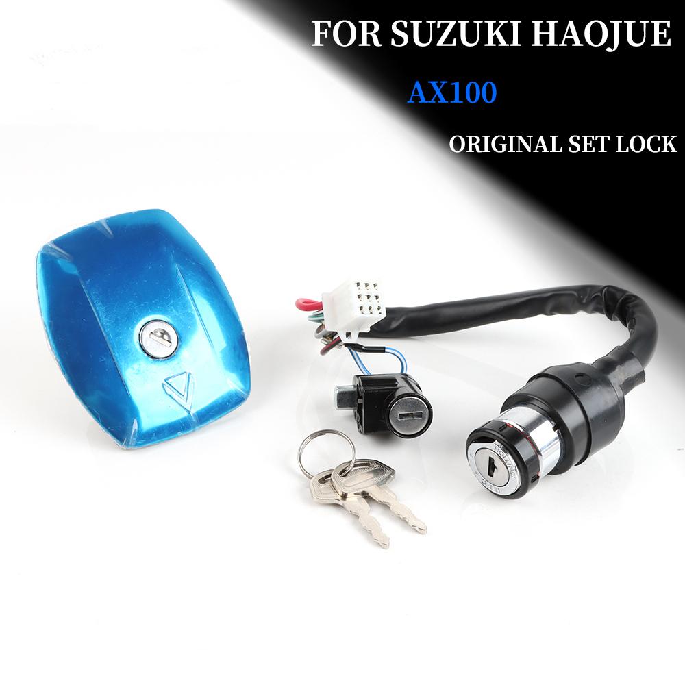 For Haojue Suzuki AX100 AX 100 Lock Set Motorcycle Ignition switch igntion lock set Tank Cap Lock Fuel Tank Lock