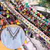 1yard Dress Costume DIY Craft Fabric Pompom Bohemia Ribbon Tassel Lace Trim Embroidered
