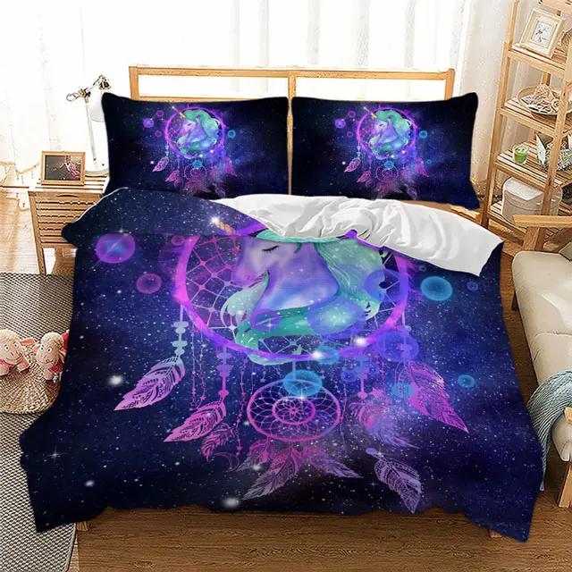 Butterfly Dream Catchers Bedding Set Purple Duvet Cover With Pillowcases Twin Full Queen King Size Bedclothes 3pcs Home Textile