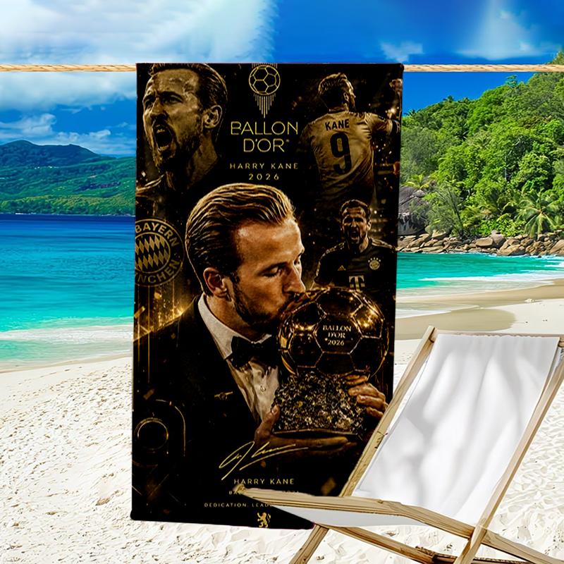 Football Player Kane Beach Towel - Soft, Absorbent Microfiber, Lightweight, Ideal for The Beach, Parties, Travel, Camping fan gifts