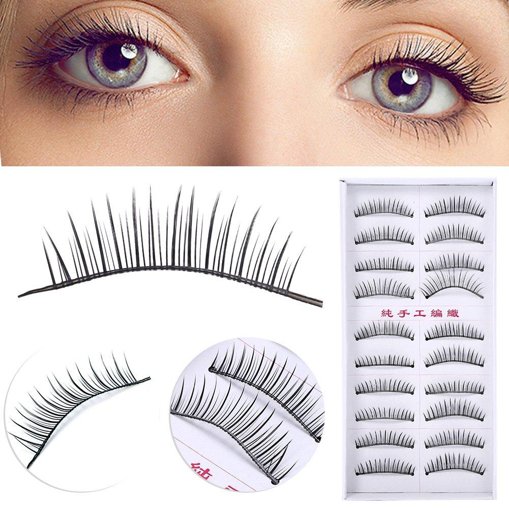 20 шт. Натуральные накладные ресницы для красоты, тонкие, толстые, накладные ресницы, инструмент для макияжа