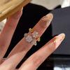2026 Light Luxury Retro Necklace Explosive Four Leaf Clover Diamond Flash Snowflake Ring
