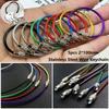 5pcs 2*100mm Key Keyring Circle Rope Cable Loop Stainless Steel Outdoor Camp Luggage Tag Cables