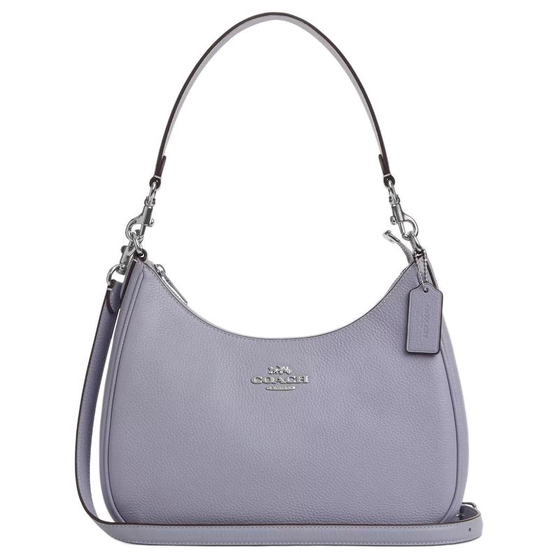 COACH shoulder bag Teri 29 silver hardware, zippered outer pockets, pebbled leather, armpit bag, Hobo bag, crossbody handbag, large size, women's