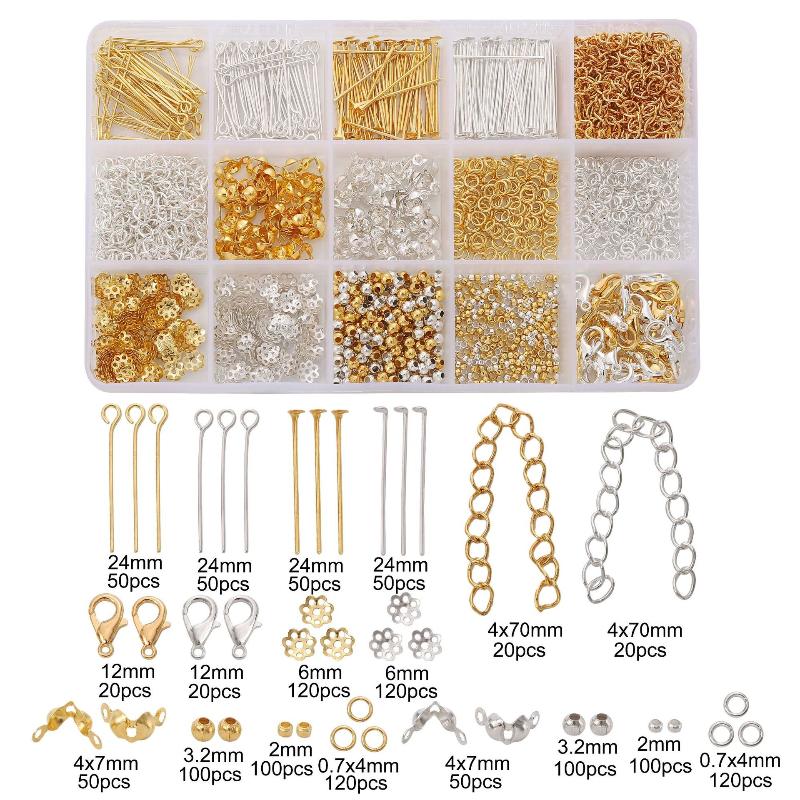 1260Pcs/Set Jewelry Making Starter Kit Earrings Necklace Findings Diy Beads Jewelry Accessoriessuitable For Adults And Beginners