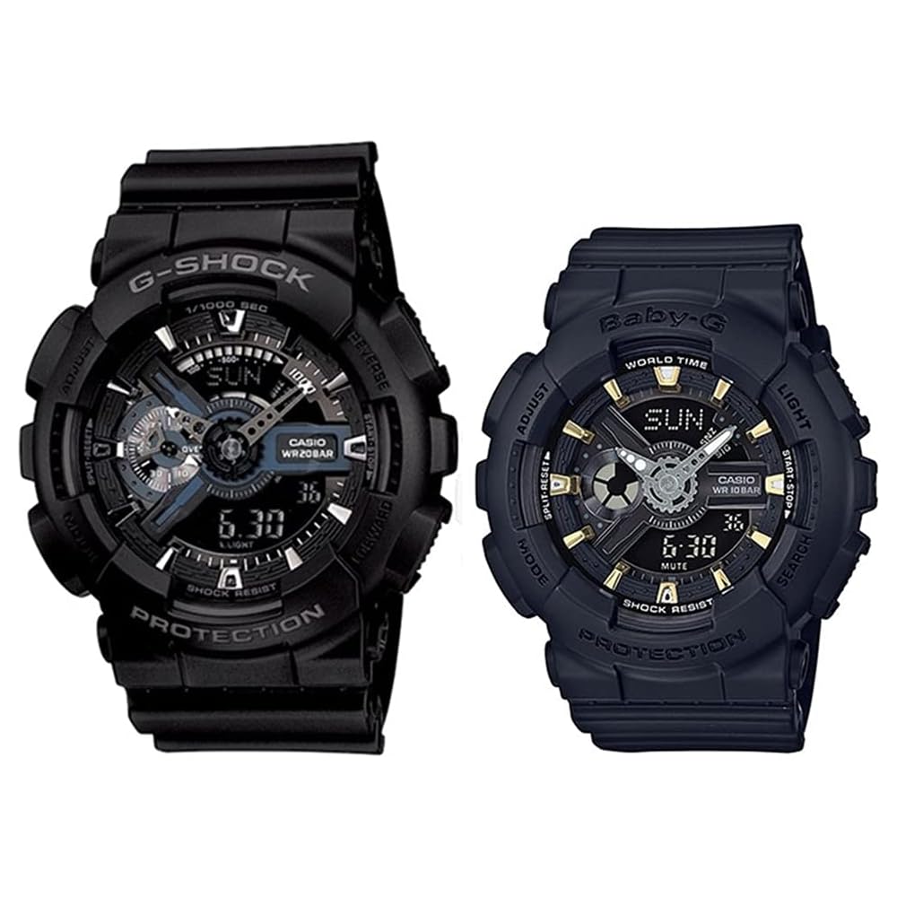 Casio G-SHOCK Baby-G Analog-Digital Watch Black Resin Band Men's Women's GA-110-1BBA-110GA-1A