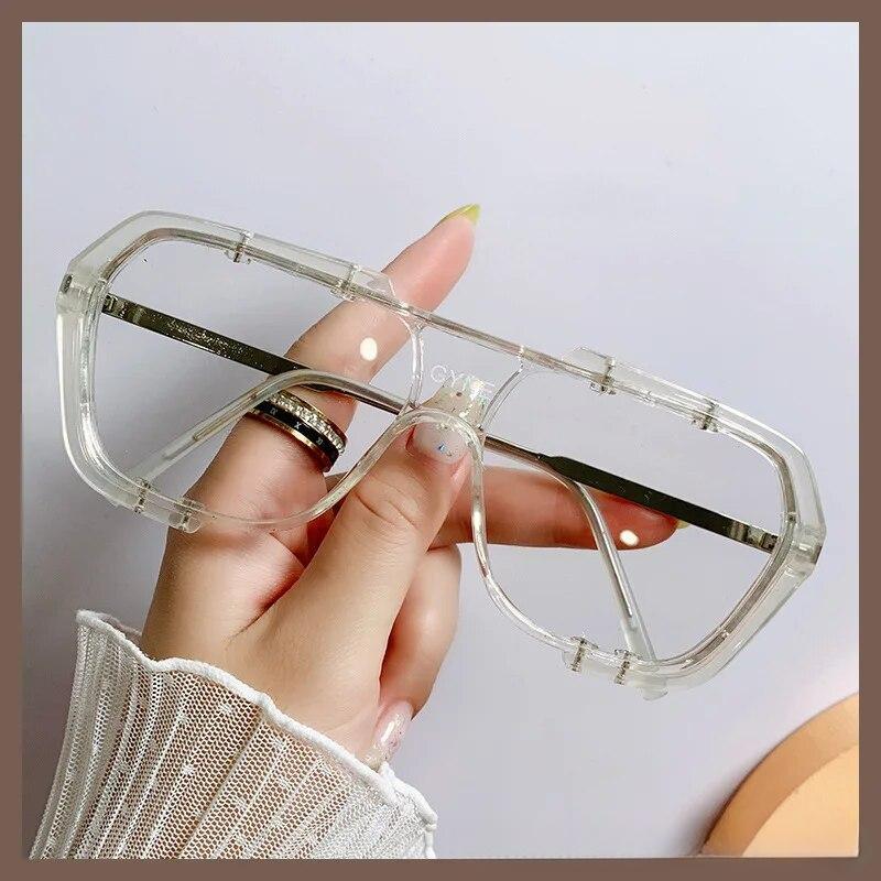 Цельные солнцезащитные очки Солнцезащитные очки с полной оправой для вождения Защита от ультрафиолета Очки с большой оправой Неполяризованный Модный аксессуар