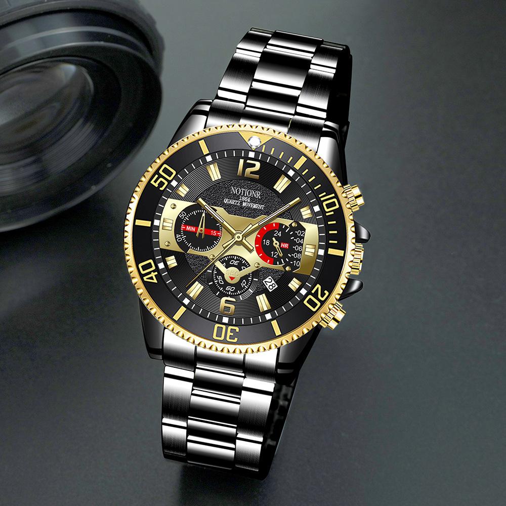 Stainless Steel Watch Men's Quartz Watch Green Water Ghost Watch Men's Calendar Watch Men's Steel Strap Watch Student Watch