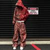 Свободный комплект худи и брюк в стиле Y2K Streetwear с контрастным камуфляжным принтом для подростков