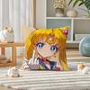 Sailor Moon Chibi Moon Anime Plush Pillow Cover Soft Short Plush Cushion Cover For Sofa Bedroom Home Decor Gift Decoration