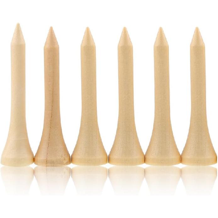 100 Count Wood Golf Tees Wooden Tee Golf Ball Holders Length 42mm 54mm 70mm 83mm Evironment-friendly Tee Micro Head Golf Tee 5
