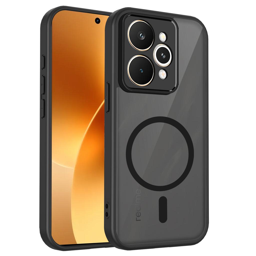 Чехол для телефона Realme 15 Pro 15T 15X Магнитный Беспроводная зарядка ТПУ Рамка Пластиковая Матовая Задняя крышка