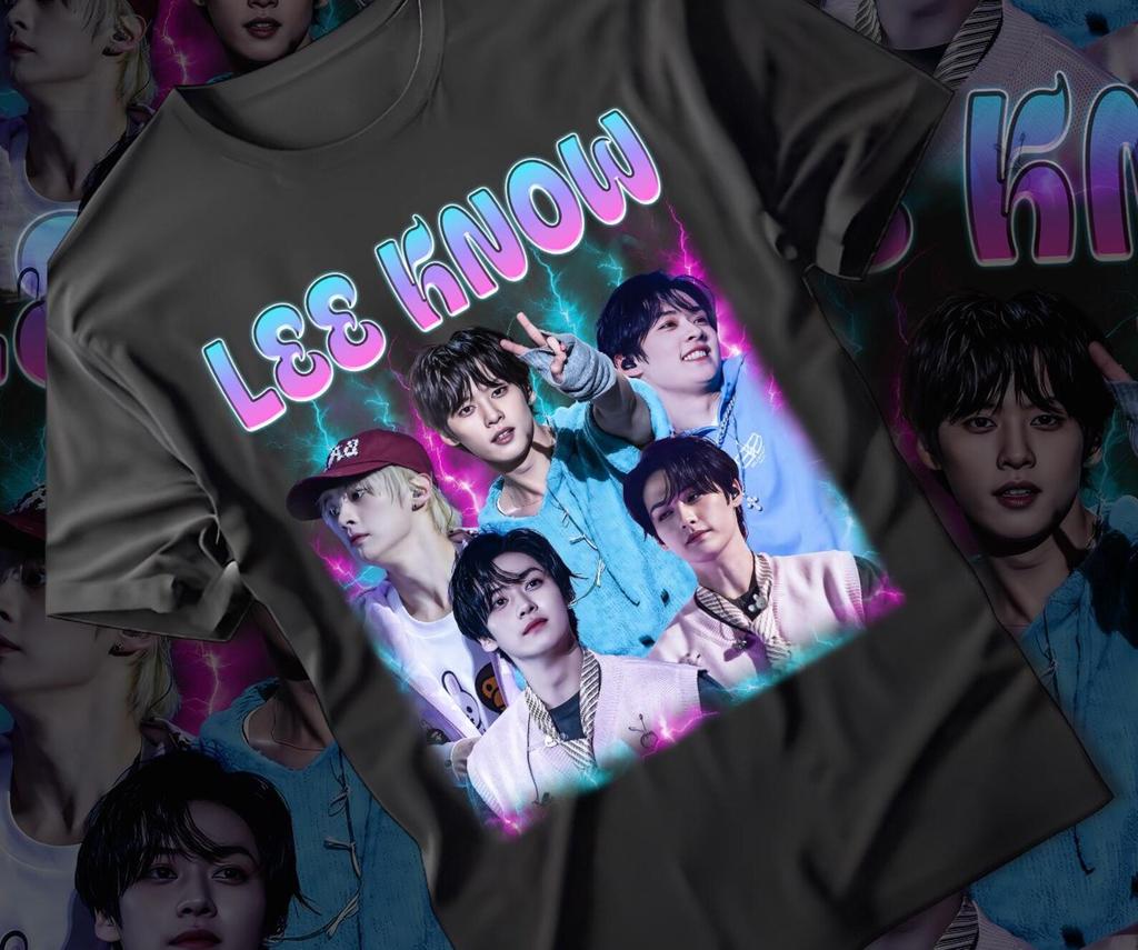 Ретро-футболка с графикой Ли Ноу | Футболка K-pop бой-бэнда SKZ / Винтажный подарок для фаната