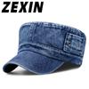 ZEXIN Hat Washed Do Old Denim Breathable Military Cap Outdoor Sunshade Flat Cap Leisure Duck Tongue Cap