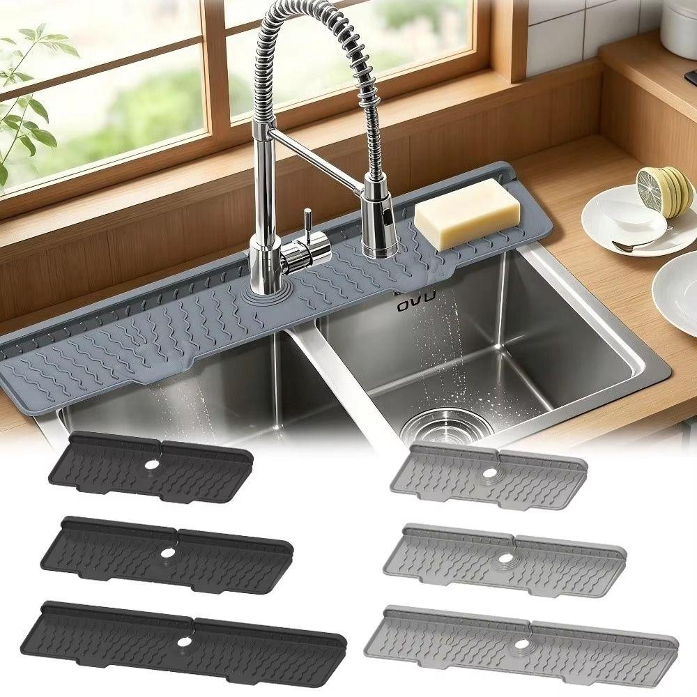Non-Slip Sink Draining Pad Rectangular Water Drip Catcher Tray Sink Splash Guard Dishwashing Area