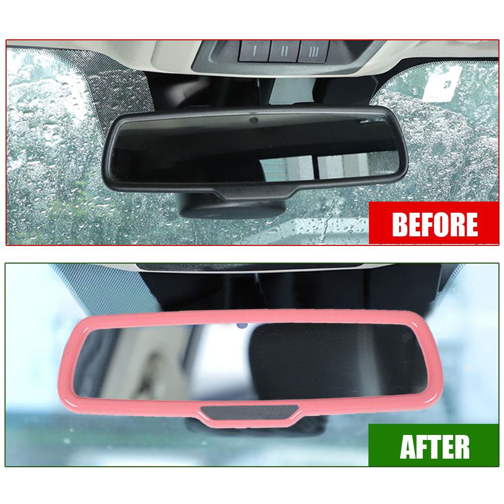 Розовая отделка рамки зеркала заднего вида салона автомобиля для Dodge Challenger 2015+ детали интерьера аксессуары для украшения автомобиля