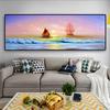 Sailing Ship At Sea Sailboat Wave Oil Painting On Canvas Posters and Prints Cuadros Wall Art Pictures For Living Room