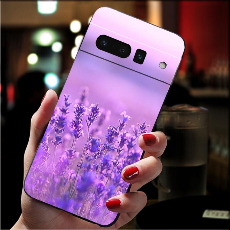 Lavender Purple Flower Phone Case For Google Pixel 8 7 Pro 7A 7 6A 6 Pro Pixel 8A 4A 3A 4 XL Pixel 5 6 4 3 3A XL
