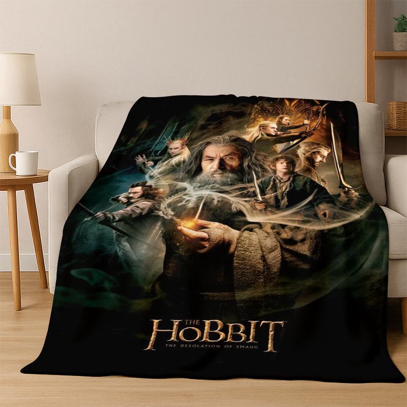 Movie L-Lord of The Rings H-Hobbit Flannel Blanket Soft Warm Blanket Throw Blanket for Bedroom Living Room Bed Picnic Gift Kid