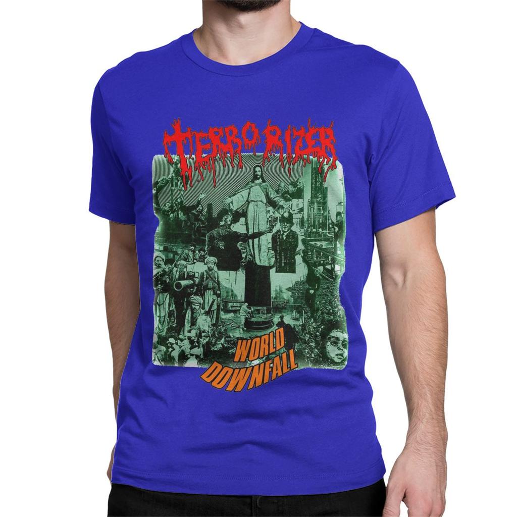 Мужская Женская Футболка Метал-группы World Downfall Death Grind Terrorizer 100% Хлопковая Одежда Футболка с Коротким Рукавом и Круглым Вырезом