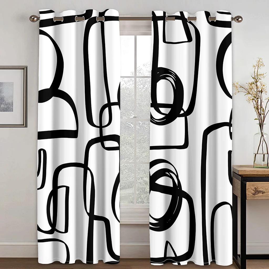 Abstract Art Anthestic Boho Morandi Window Curtains Blinds For Living Room Bedroom Bathroom Kicthen Office Door Home Decor 2Pcs