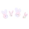 Mini Cute Bunny Head Plush Dolls 5Pcs Fluffy Rabbit Ornaments for DIY Scrapbooking Brooch Making Craft Decor Supplies