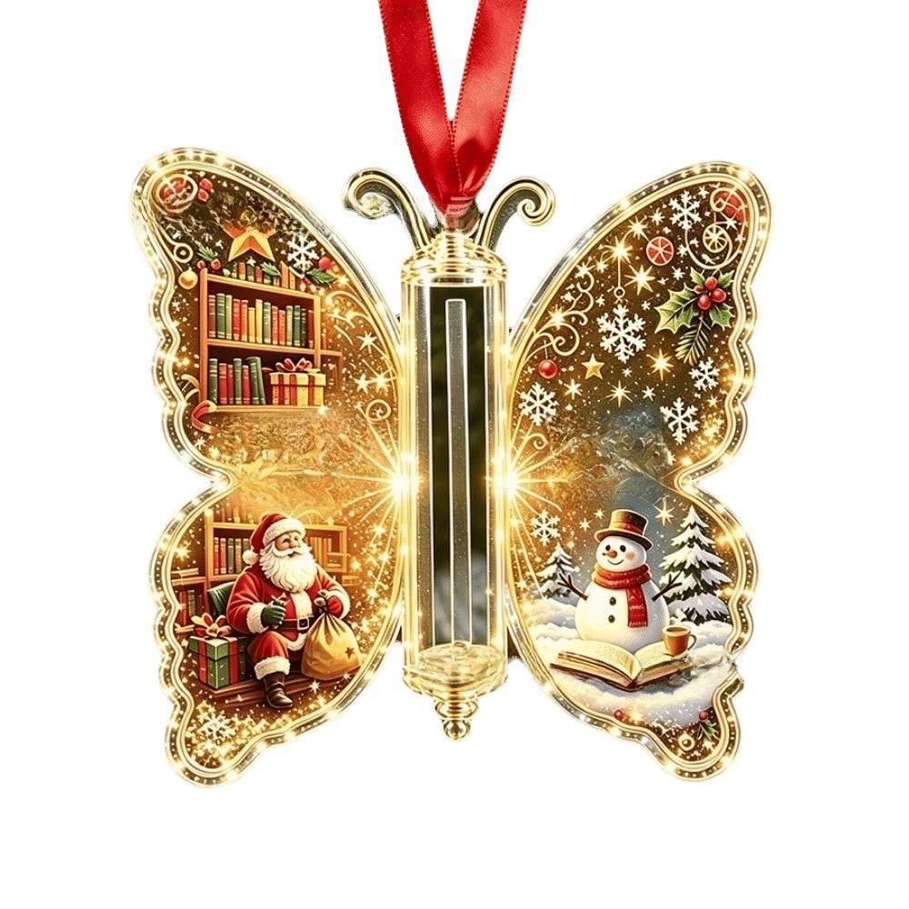 Santa Claus Christmas Tree Ornaments Butterfly Hanging Decorations Home Decoration