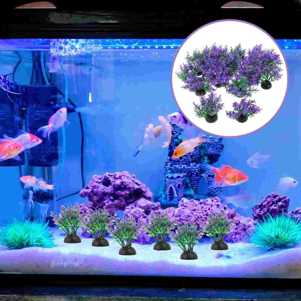 20 Pcs Aquarium Landscaping Plastic Plants for Betta Fish Toy Tank Decorations Accessories