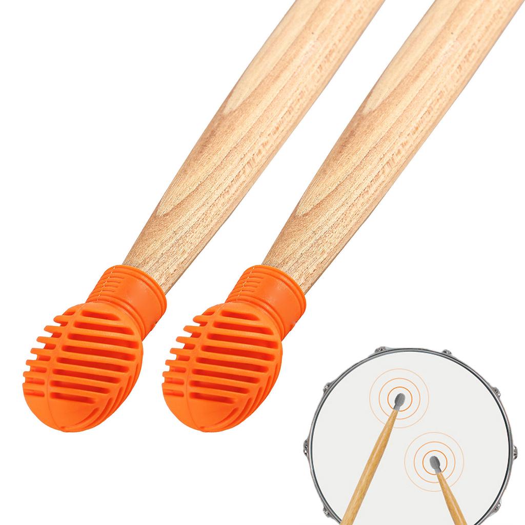 4Pcs Silicone Drumstick Mute Practice Tip Drum Mute Drumstick Mute Tip Drum Dampener Replacement Percussion Tip