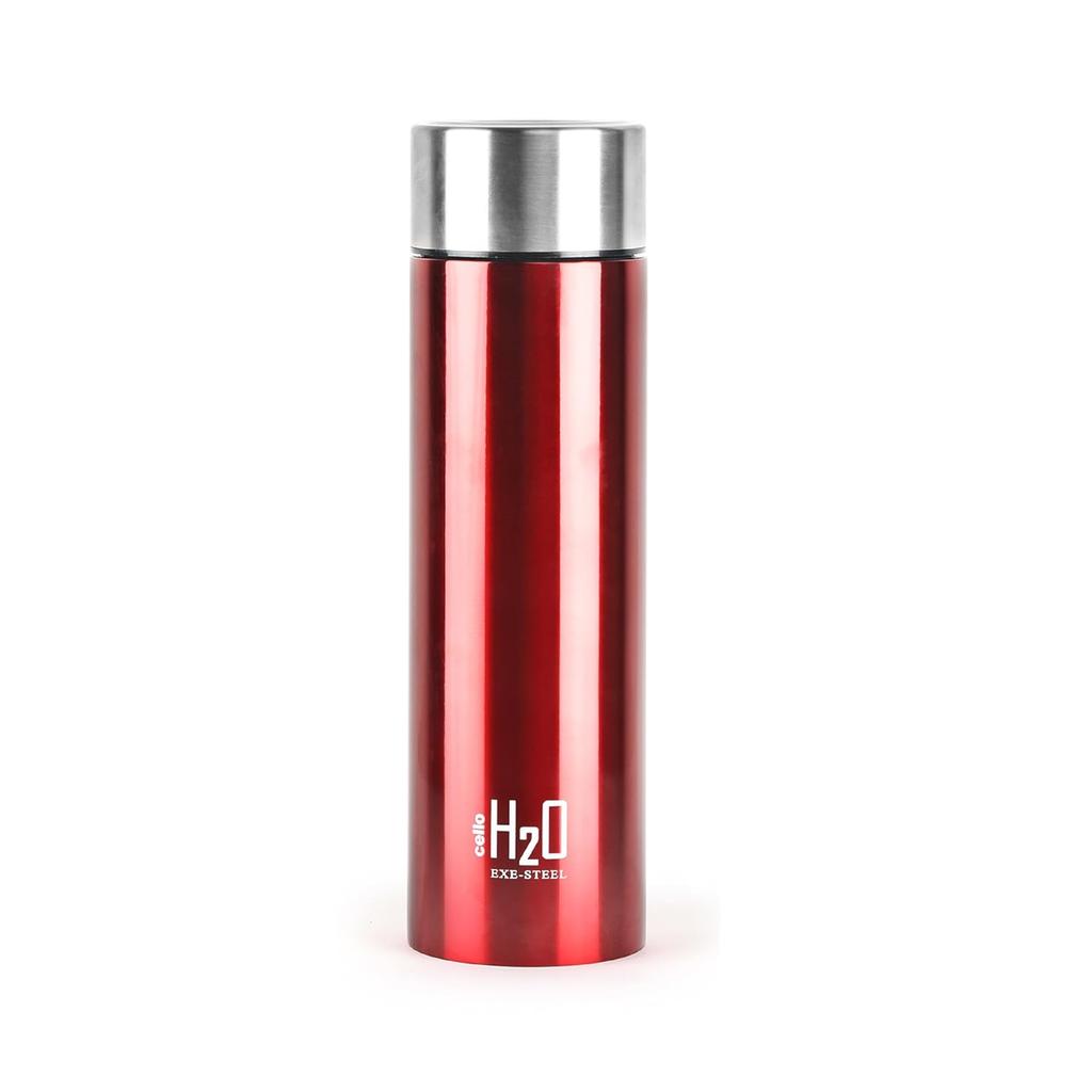 H2O Stainless Steel Water Bottle for Office & Daily Use 1000 ml, Red