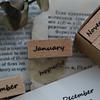 Yoofun 8pcs/12pcs One Week Wooden Stamp Set 12 Months Wood Rubber Stamps for Journaling Scrapbooking Card Making Seal Stationery
