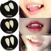 1pair Adult Kids Halloween Fake Dentures Teeth Bloodcurdling Vampire Werewolves Fangs Costume Halloween Costume DIY Cosplay