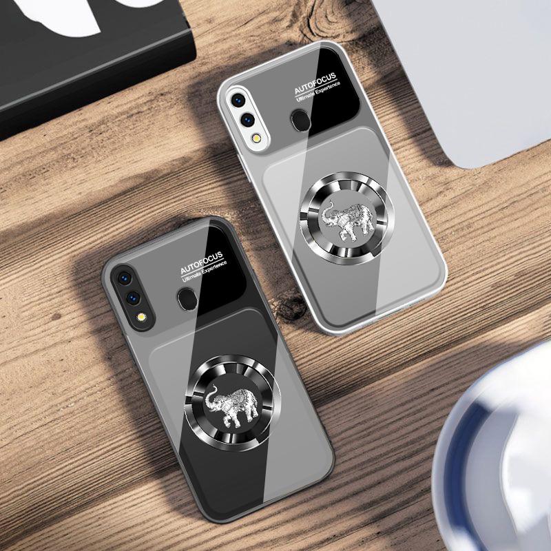 Элегантный розовый слон Для Samsung A73 72 71 A70 56 55 54 A53 52 51 50 42 A35 A34 33 32 31 26 25 24 23 22 30 стеклянный чехол для телефона