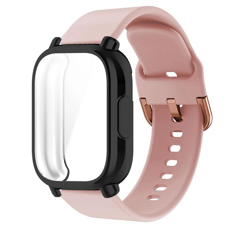 Защитный чехол+силиконовый ремешок для Xiaomi Redmi Watch 5 active/5 Lite Полное покрытие экрана ТПУ Мягкий чехол и дышащий спортивный ремешок
