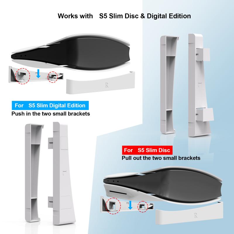 Горизонтальная подставка-держатель для игровой консоли Base Stand Ps5 Совместима с Ps5 Slim/Ps5 Pro Держатель-основание для консоли Ps 5