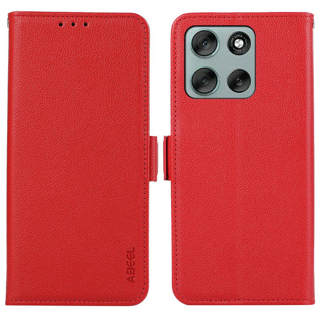 ABEEL For Motorola Moto G56 5G Case Litchi Texture Leather RFID Blocking Phone Cover