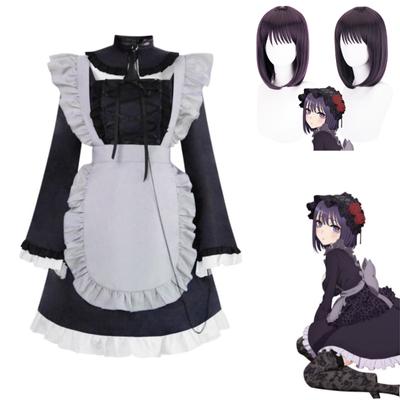 Аниме Марин Китагава My Dress Up Darling Косплей Головной убор горничной парик и ожерелье платье Kuroe Shizuku Лолита костюм на Хэллоуин