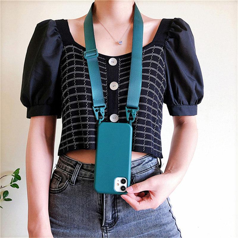 Мягкий силиконовый чехол-цепочка на шею для iPhone 16 15 Plus 14 13 12 11 Pro Max Mini X XS XR 8 7, чехол для шнура на шею