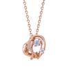 Snoopy PEANUTS Necklace 925 Silver Surgical Stainless Steel Cubic Zirconia Dancing Stone Pink PNSS001PG [White Clover]