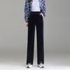 2022 Autumn Winter New Straight Velour Women Pant Thickening Warm High Waist CasualWide Leg Trouser Loose Female Fashion Elegant