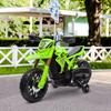 Electric Motorcycle for Kids, 6V Battery-Powered, Training Wheels, Horn, Start Sound, 3-8 Years, Green