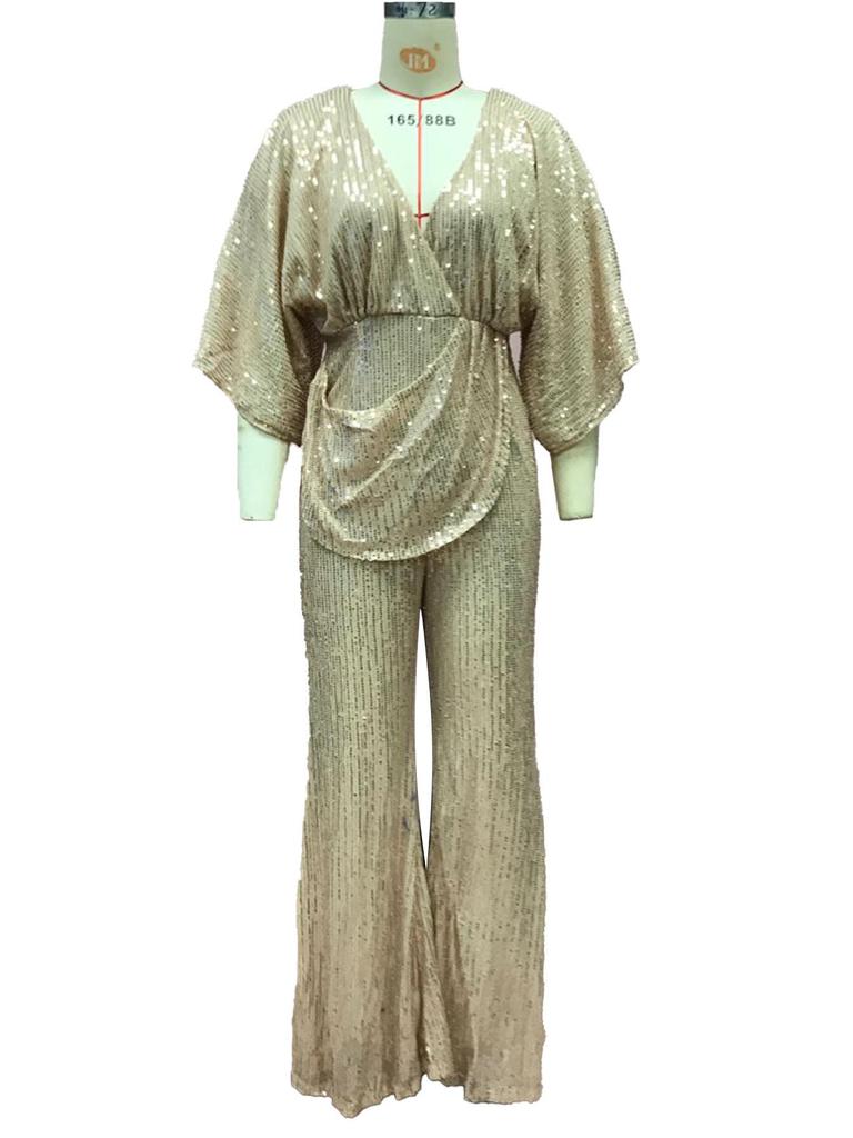 Женский комбинезон с глубоким V-образным вырезом и открытой спиной в европейском и американском стиле 2025 года 