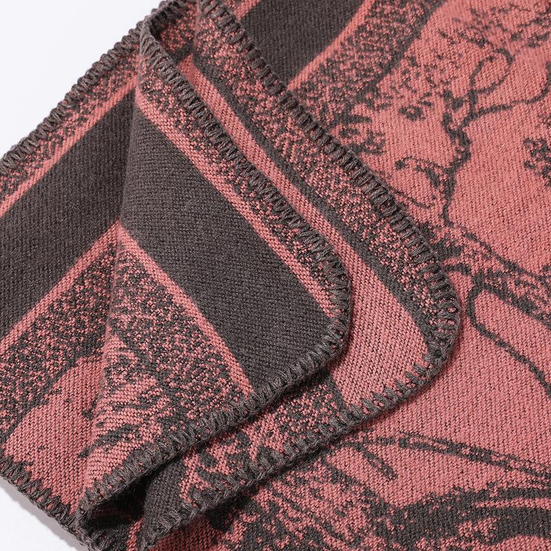 Женская простая модная шаль, утолщенная теплая пашмина, двусторонняя накидка, осенне-зимний плащ