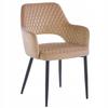 Upholstered Chair Cappuccino Velvet Quilted Scandinavian Black Legs