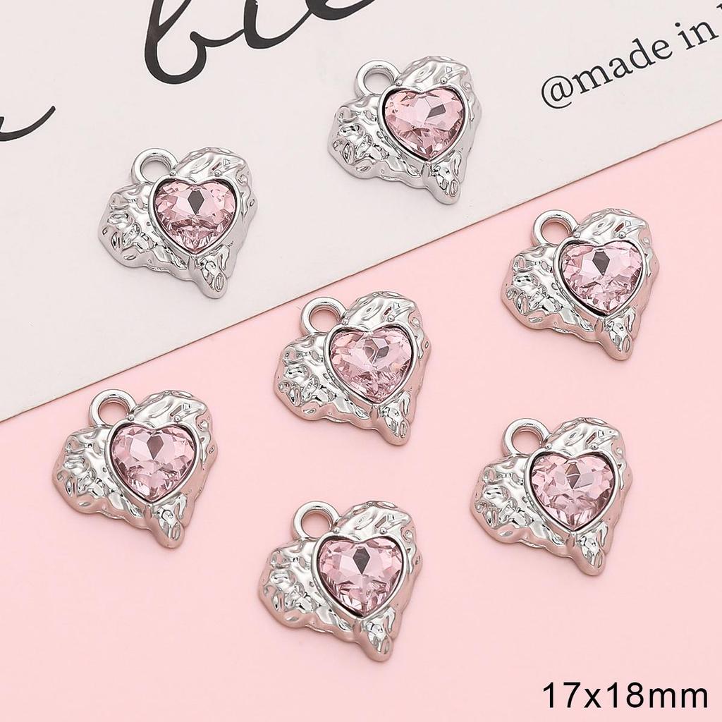 Золотой/серебряный цвет сплава Алмазное сердце роза бабочка кулон для изготовления ювелирных изделий DIY ожерелье браслет серьги