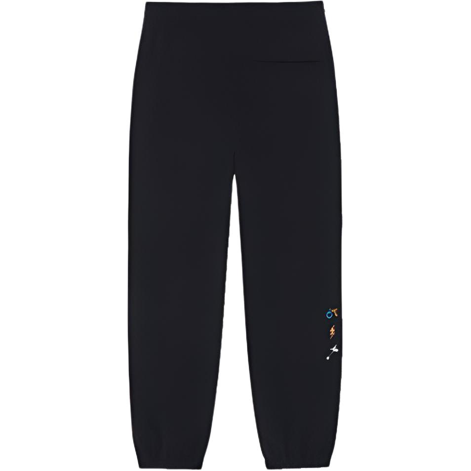 Мужские спортивные брюки Li Ning Wade Series с однотонным логотипом, эластичным поясом и манжетами, черные AKXSB93-1