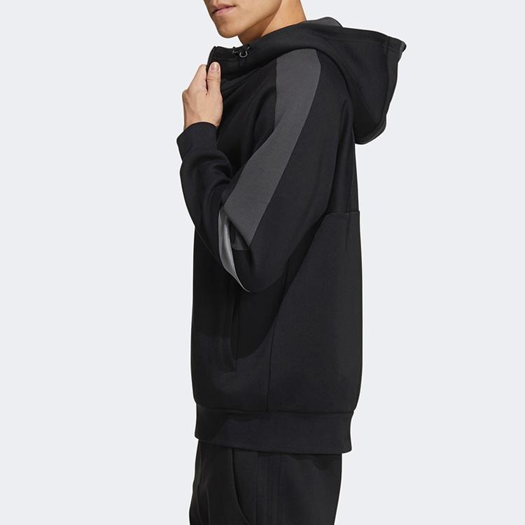 adidas Colorblock Athleisure Casual Sports Hooded Jacket Black Men's GM4430