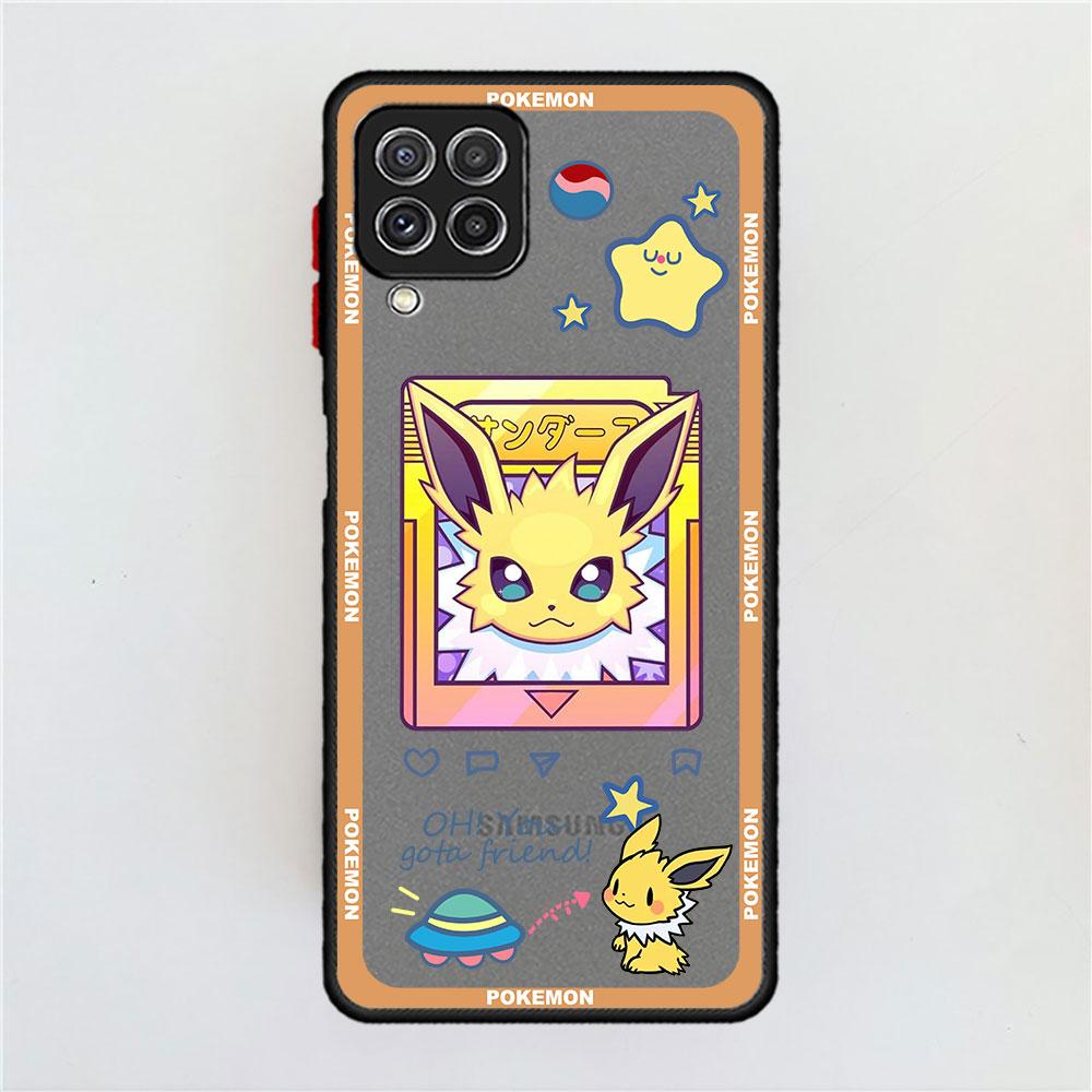 Pokemon Pikachu Cute Matte Case For Samsung Galaxy A52 A12 A51 A32 A21s A71 A32 5G A12 A22 A53 A70 A50 A30 Hard Phone Shell