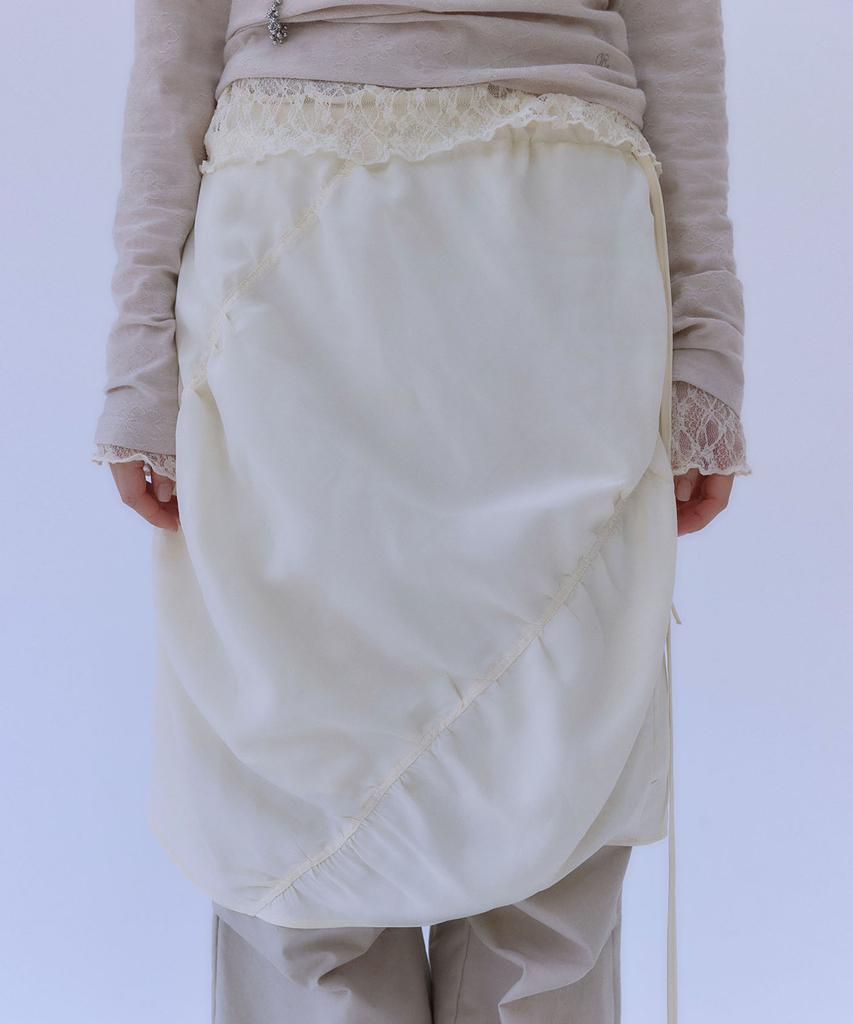 Auro Banding Balloon Midi Skirt [ Butter ]