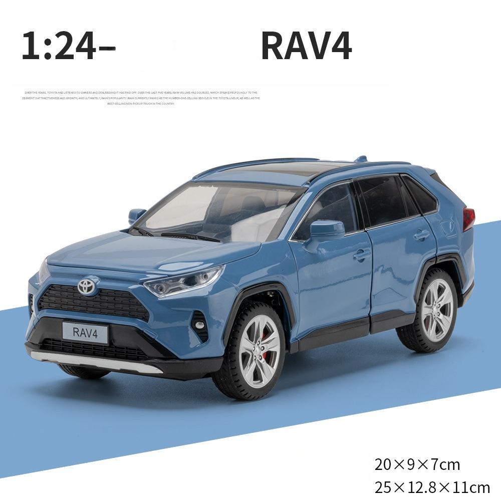 1:24 RAV4 Внедорожник Литой сплав Модель игрушечного автомобиля Звук и свет Детская игрушка Коллекционные предметы Подарок на день рождения